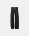 Relaxed Fit Wide Leg Jeans Svarta Tvättade