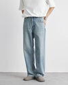 Avslappnad passform tvättade denimjeans
