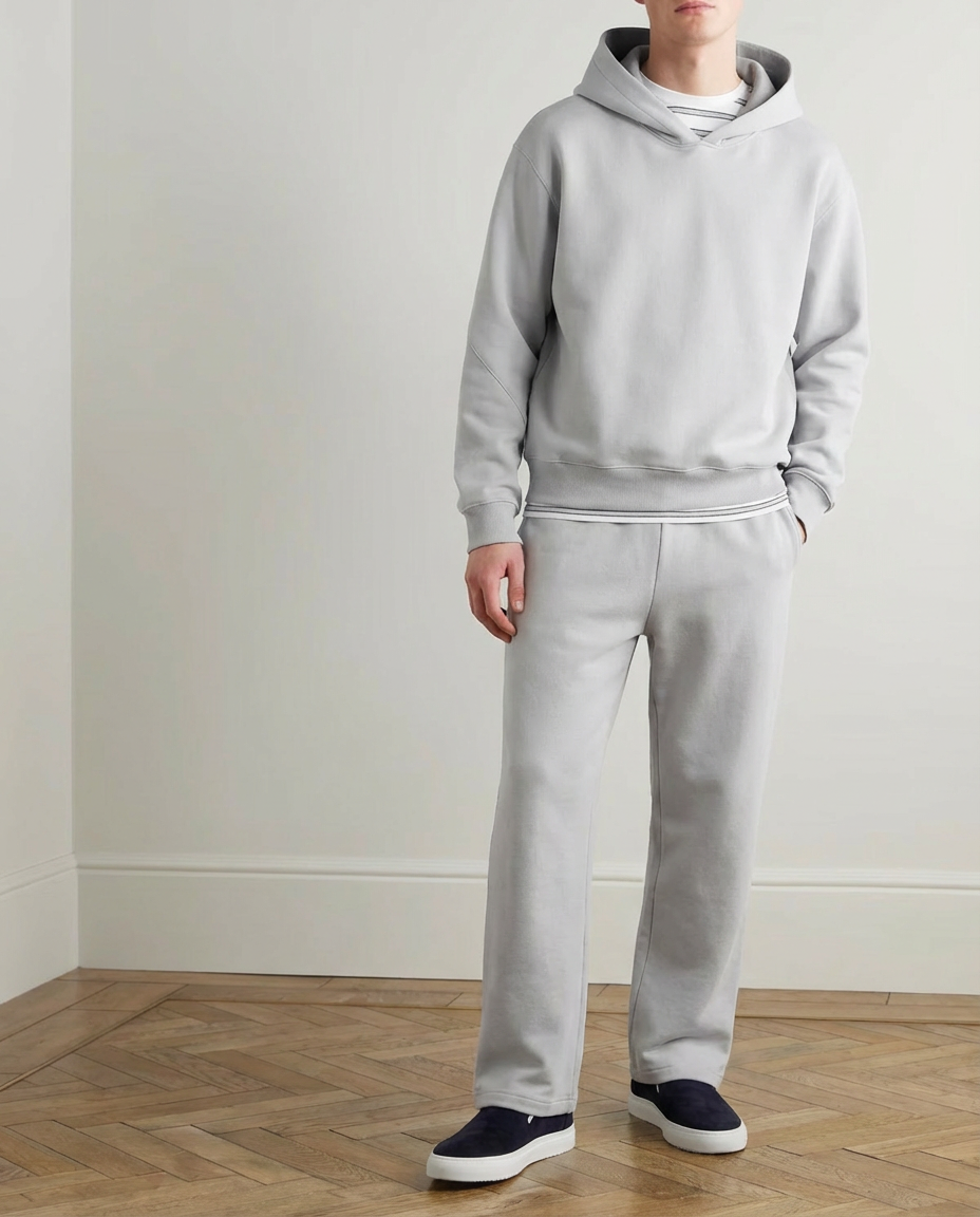 2-delat set med lös passform, huvtröja och joggingbyxor - Grå