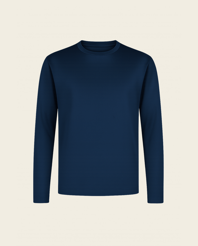 LYXIG L/S T-SHIRT - MARINBLÅ